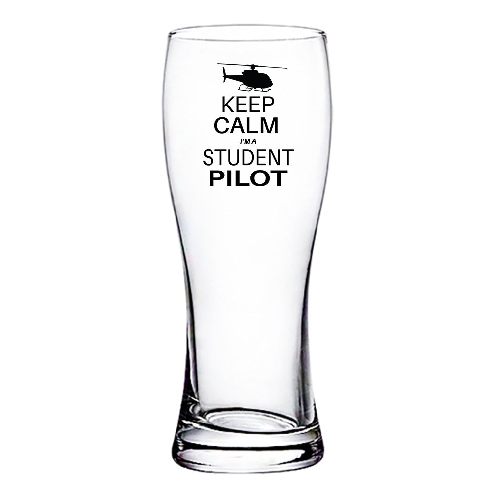 Student Pilot (Helicopter) Designed Pilsner Beer Glasses