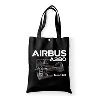 Thumbnail for Airbus A380 & Trent 900 Engine Designed Tote Bags