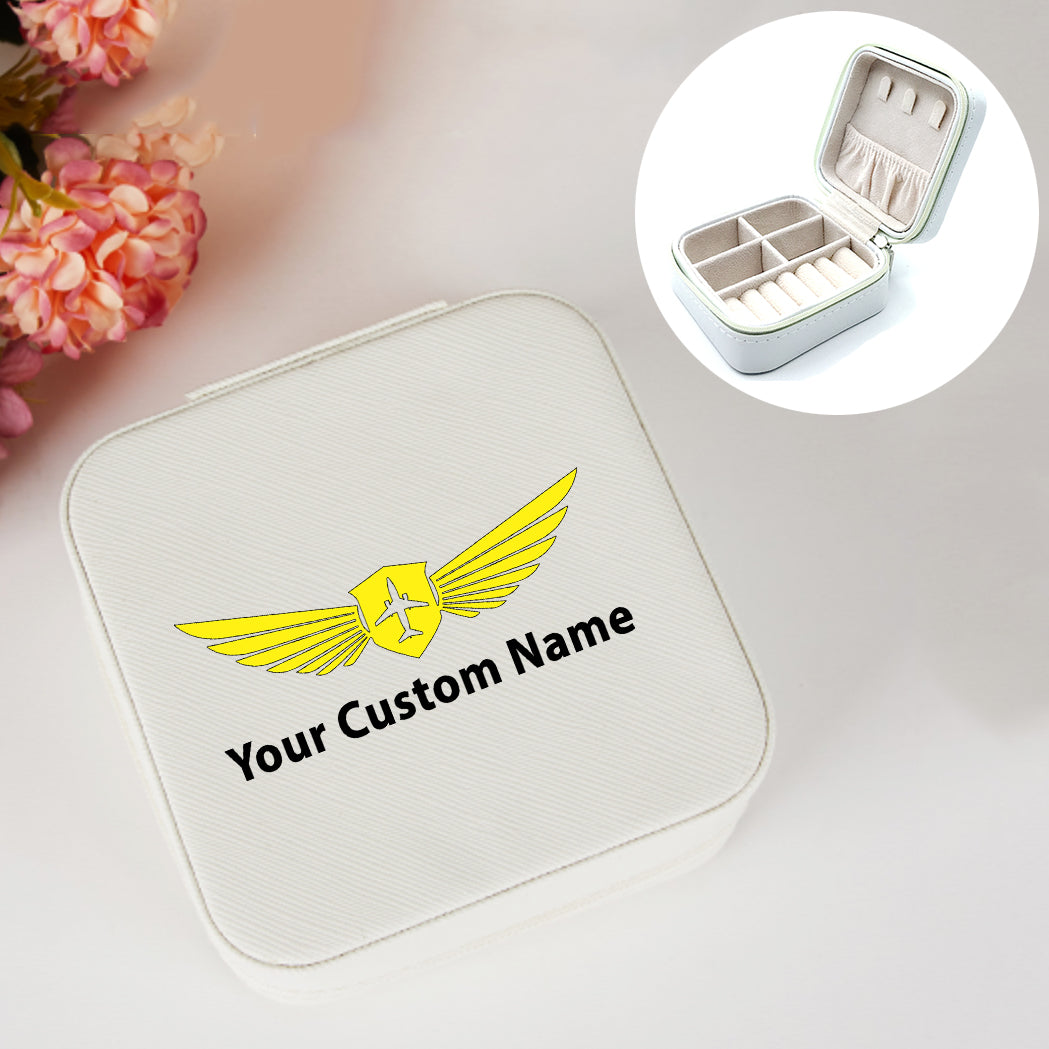 Custom Name (Badge 2) Designed Leather Jewelry Boxes