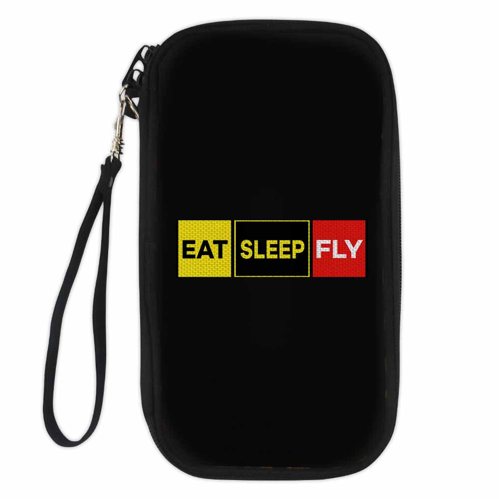 Eat Sleep Fly (Colourful) Designed Travel Cases & Wallets