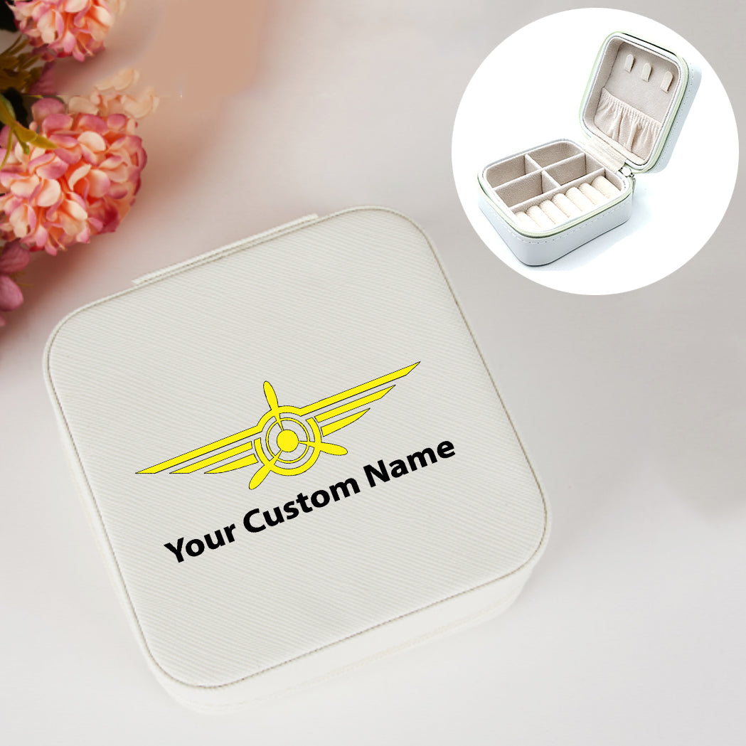 Custom Name (Badge 3) Designed Leather Jewelry Boxes