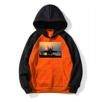 Thumbnail for Military Jet During Sunset Designed Colourful Hoodies
