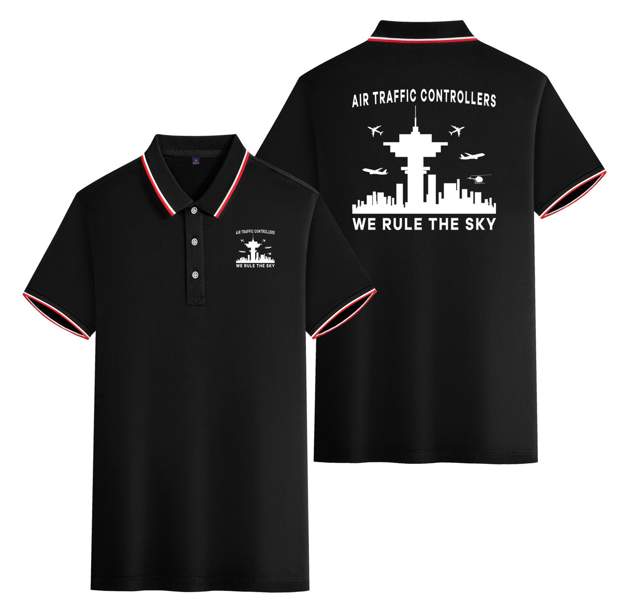 Air Traffic Controllers - We Rule The Sky Designed Stylish Polo T-Shirts (Double-Side)