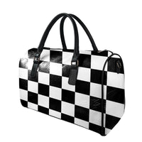 Thumbnail for Black & White Boxes Designed Leather Travel Bag