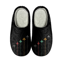 Thumbnail for Black & White Super Travel Icons Black Designed Cotton Slippers