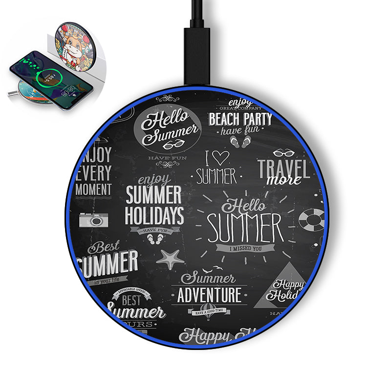 Black & White Super Travel Icons Dreamliner Designed Wireless Chargers