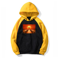Thumbnail for Airbus A380 Towards Sunset Designed Colourful Hoodies