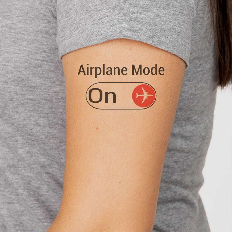 Airplane Mode On Designed Tattoes