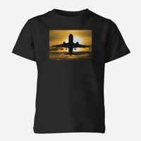 Thumbnail for Departing Passanger Jet During Sunset Designed Children T-Shirts