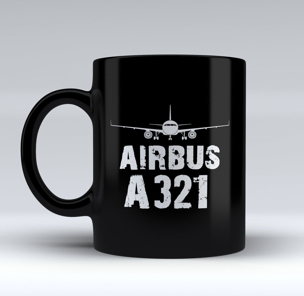 Airbus A321 & Plane Designed Black Mugs