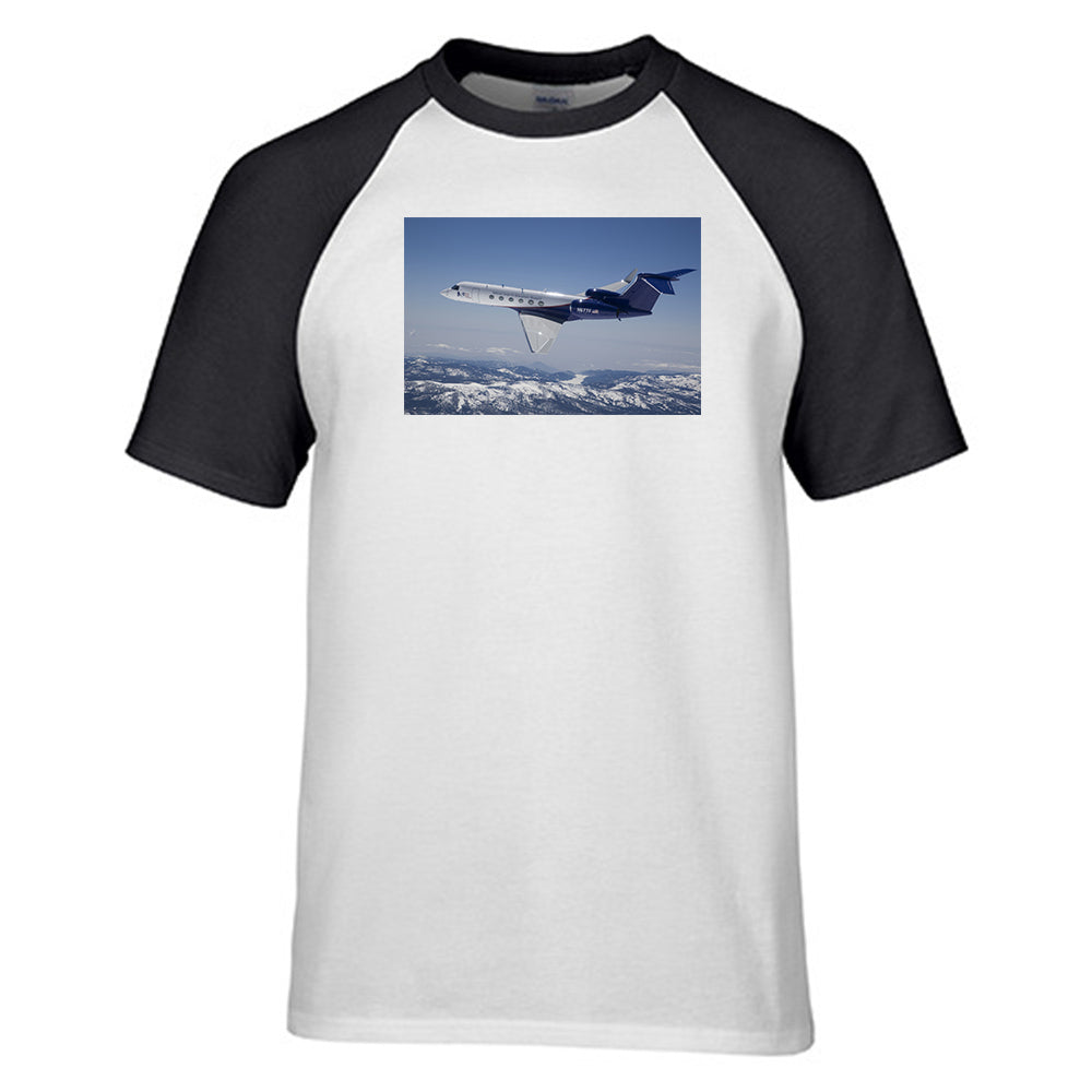 Cruising Gulfstream Jet Designed Raglan T-Shirts