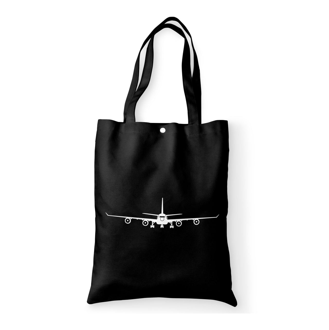 Airbus A340 Silhouette Designed Tote Bags