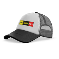 Thumbnail for Eat Sleep Fly (Colourful) Designed Trucker Caps & Hats