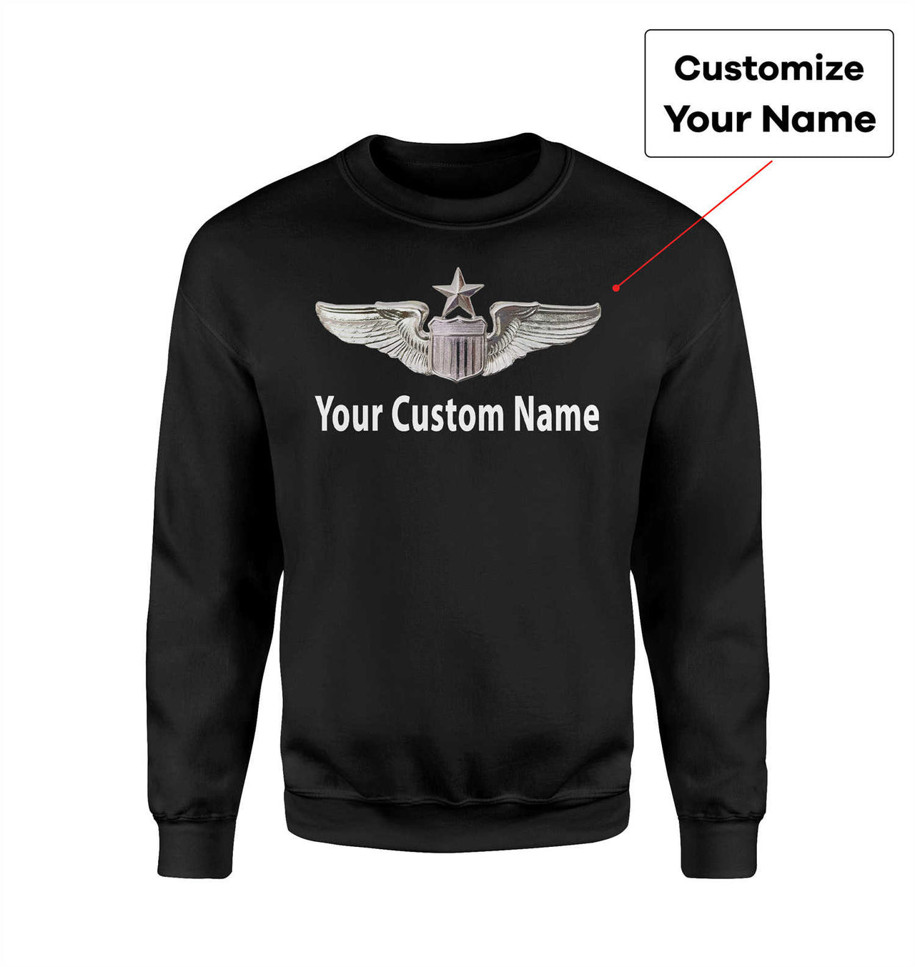 Custom Name & Big Badge (Air Force & Star) Designed 3D Sweatshirts