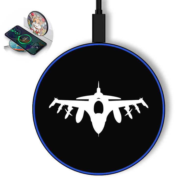 Fighting Falcon F16 Silhouette Designed Wireless Chargers