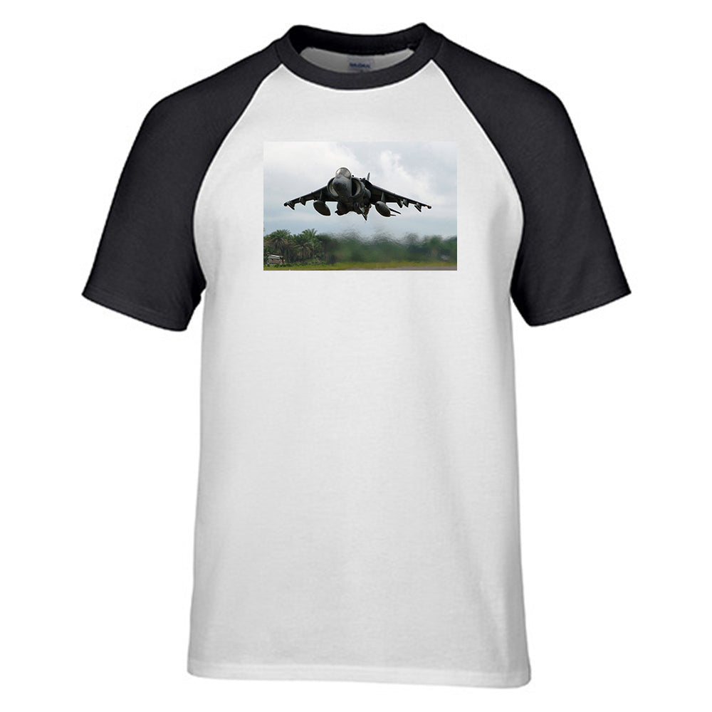 Departing Super Fighter Jet Designed Raglan T-Shirts