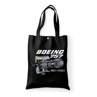 Thumbnail for Boeing 757 & Rolls Royce Engine (RB211) Designed Tote Bags