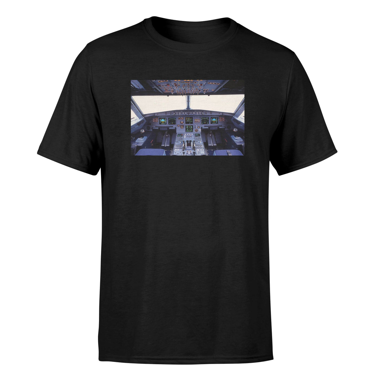 Airbus A320 Cockpit (Wide) Designed T-Shirts