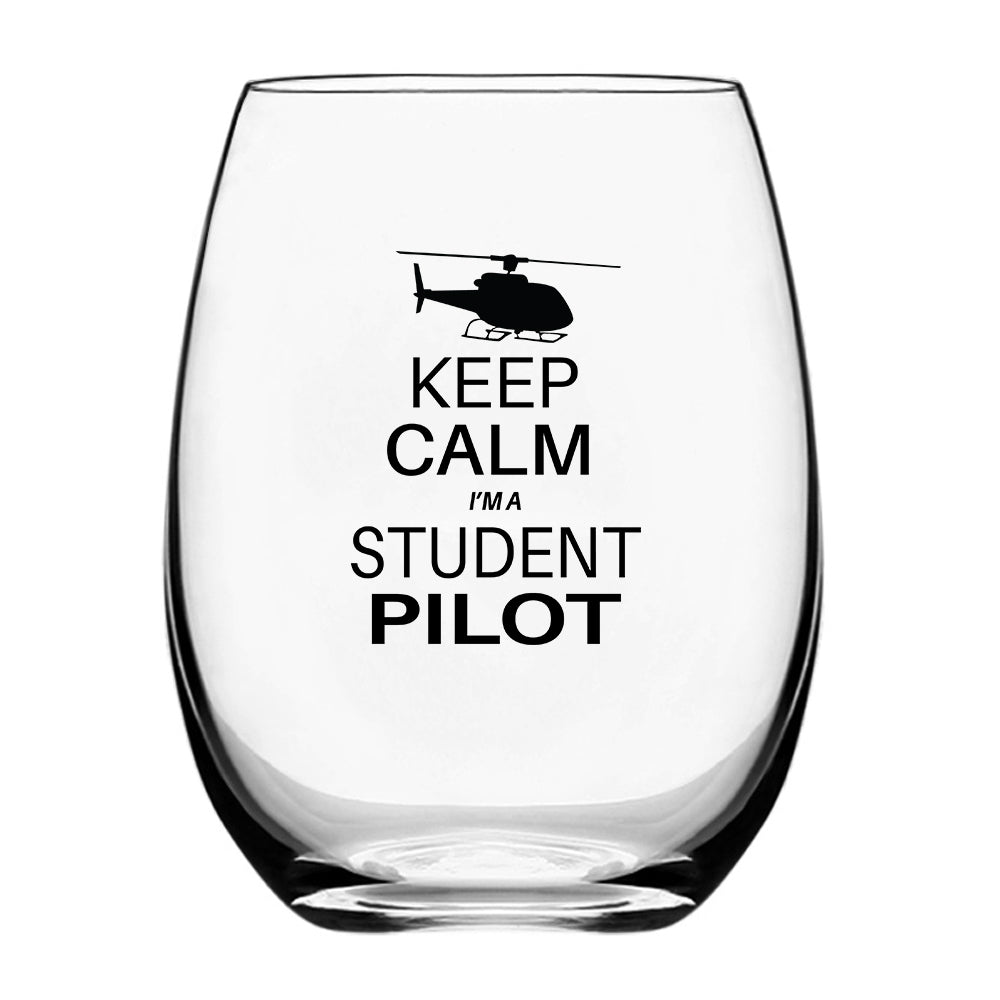 Student Pilot (Helicopter) Designed Beer & Water Glasses
