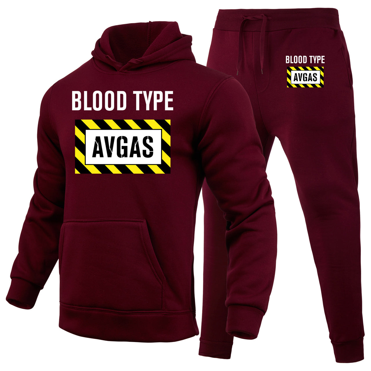 Blood Type AVGAS Designed Hoodies & Sweatpants Set
