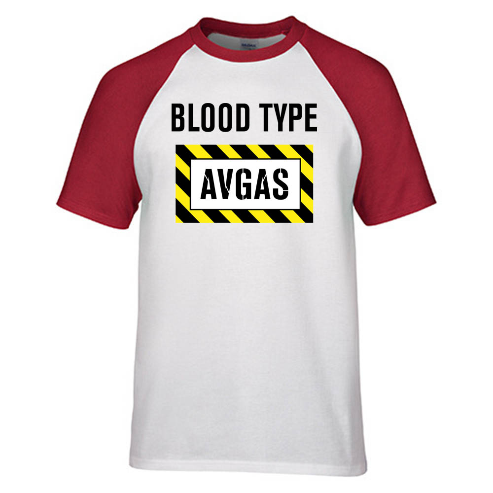 Blood Type AVGAS Designed Raglan T-Shirts