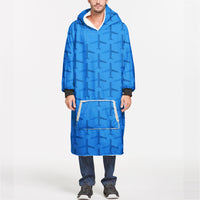 Thumbnail for Blue Seamless Airplanes Designed Blanket Hoodies