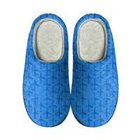 Thumbnail for Blue Seamless Airplanes Designed Cotton Slippers
