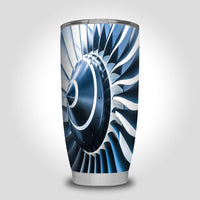 Thumbnail for Blue Toned Super Jet Engine Blades Closeup Designed Tumbler Travel Mugs