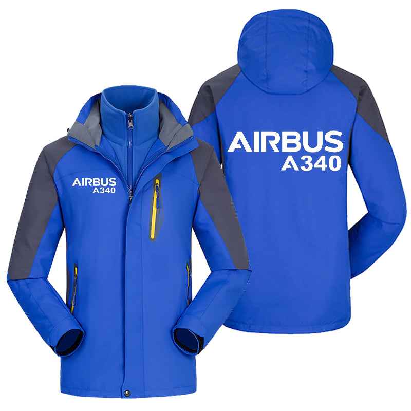 Airbus A340 & Text Designed Thick Skiing Jackets