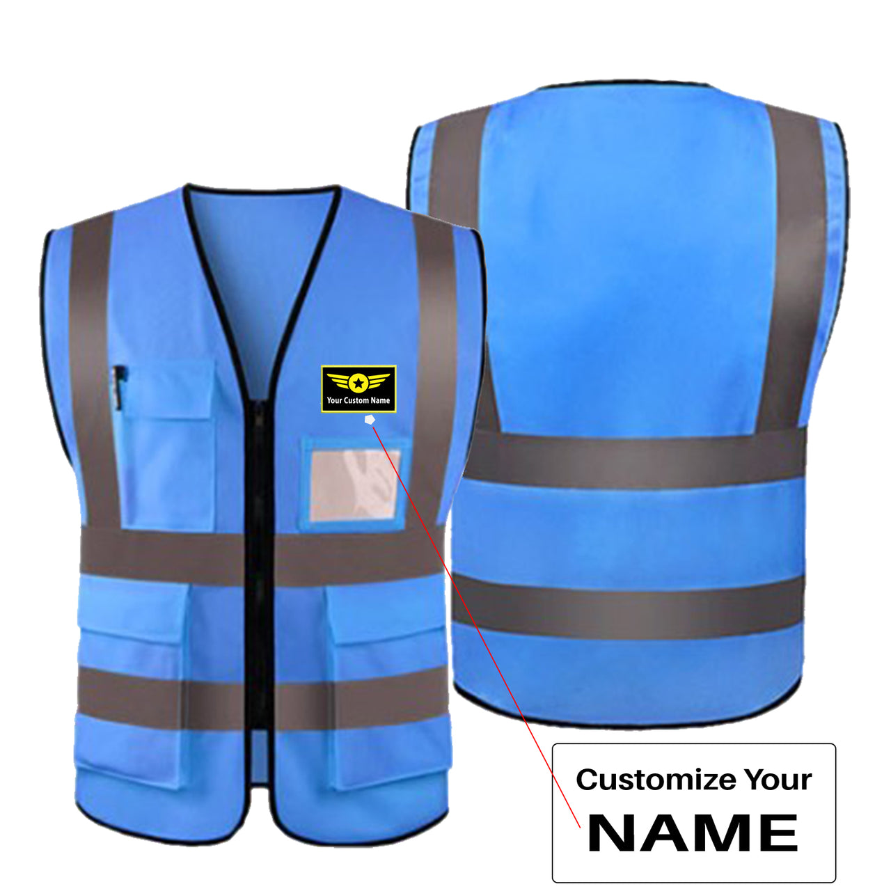 Custom Name (Special Badge) Designed Reflective Vests