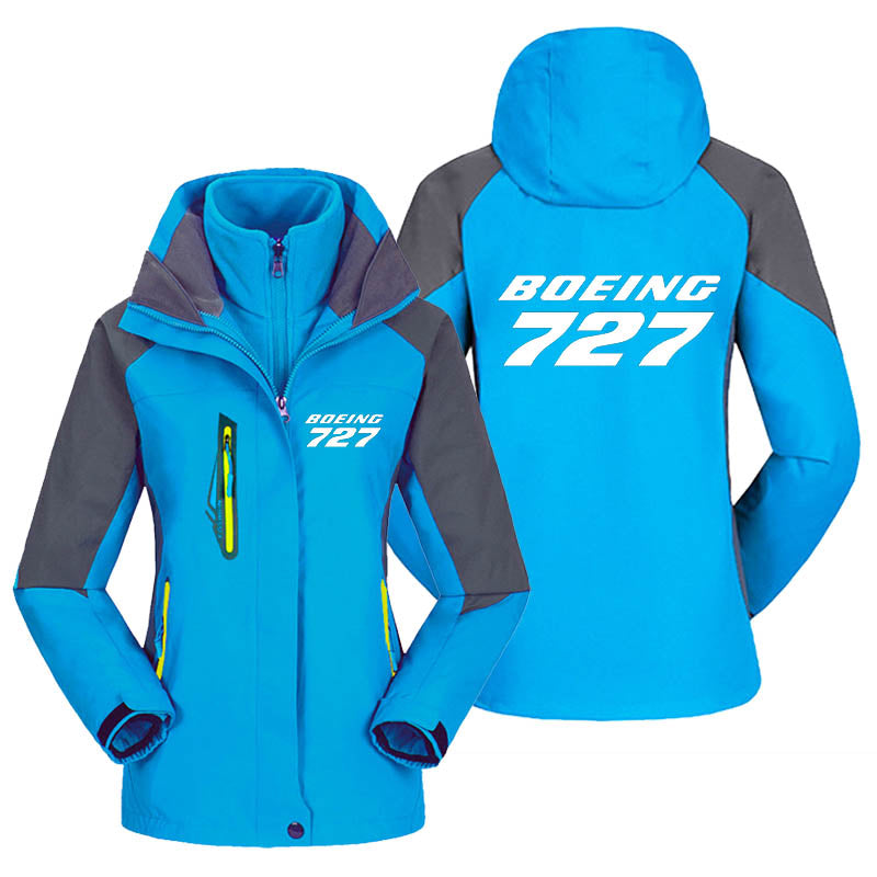 Boeing 727 & Text Designed Thick "WOMEN" Skiing Jackets