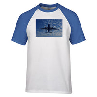 Thumbnail for Airplane From Below Designed Raglan T-Shirts