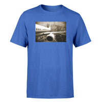 Thumbnail for Departing Aircraft & City Scene behind Designed T-Shirts