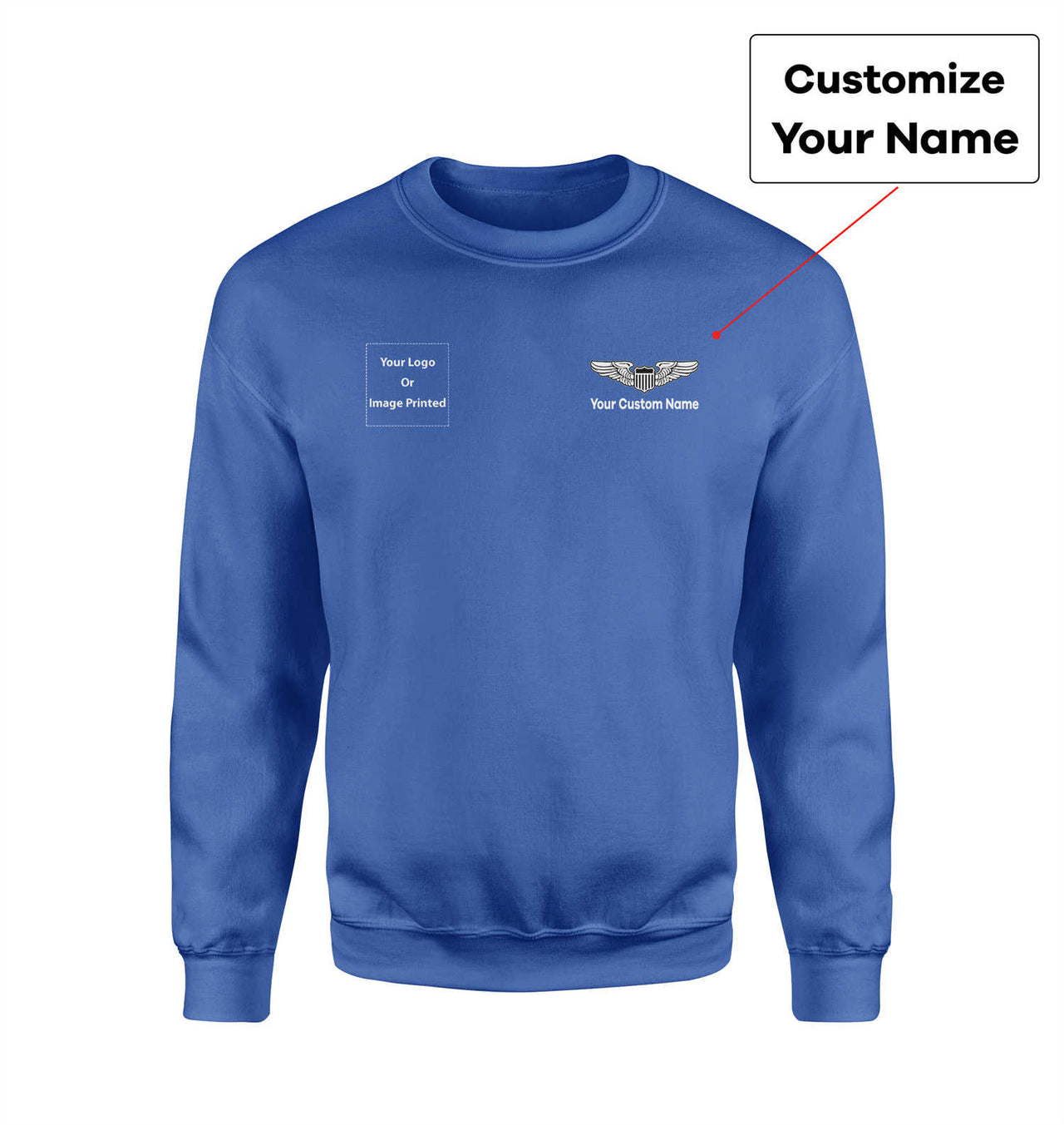 Side Your Custom Logos & Name (Military Badge) Designed Sweatshirts