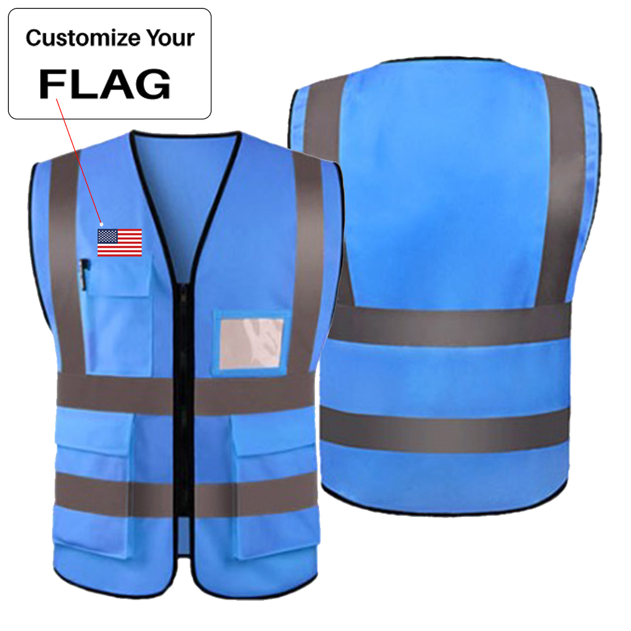 Custom Flag Designed Reflective Vests