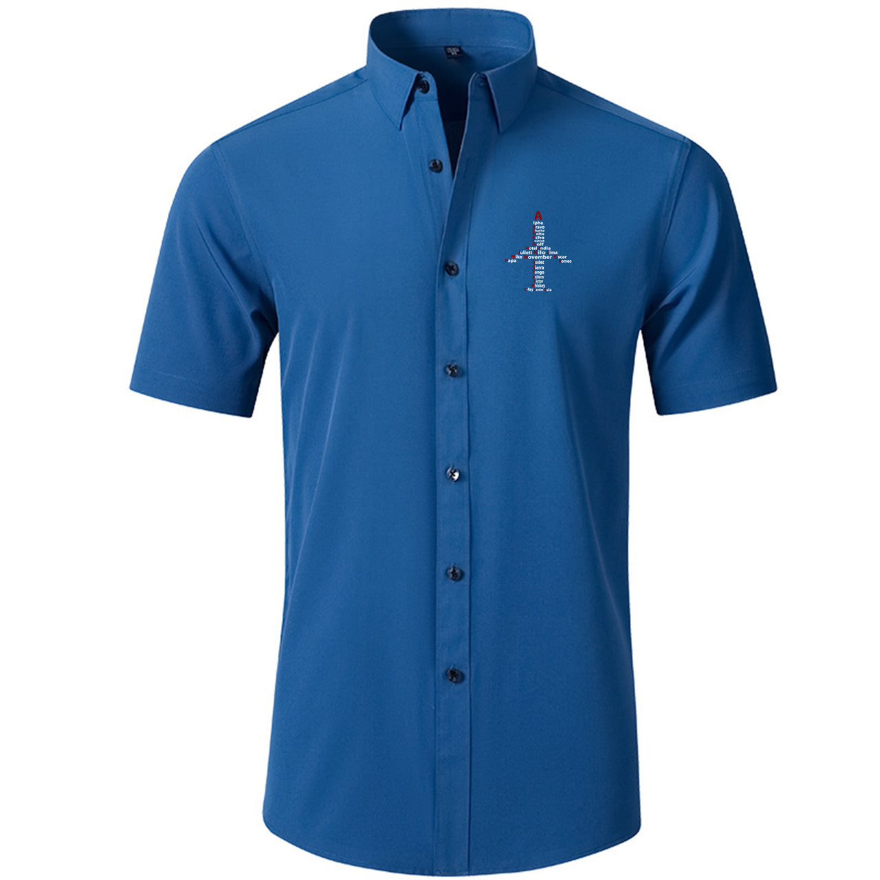 Airplane Shape Aviation Alphabet Designed Short Sleeve Shirts