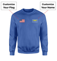 Thumbnail for Custom Flag & Name with Badge Designed 3D Sweatshirts