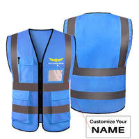 Thumbnail for Custom Name with Badge 2 Designed Reflective Vests