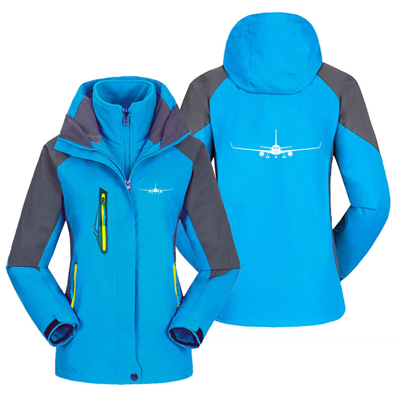 Boeing 767 Silhouette Designed Thick "WOMEN" Skiing Jackets