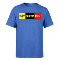 Thumbnail for Eat Sleep Fly (Colourful) Designed T-Shirts