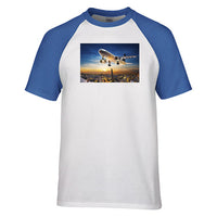 Thumbnail for Super Aircraft over City at Sunset Designed Raglan T-Shirts