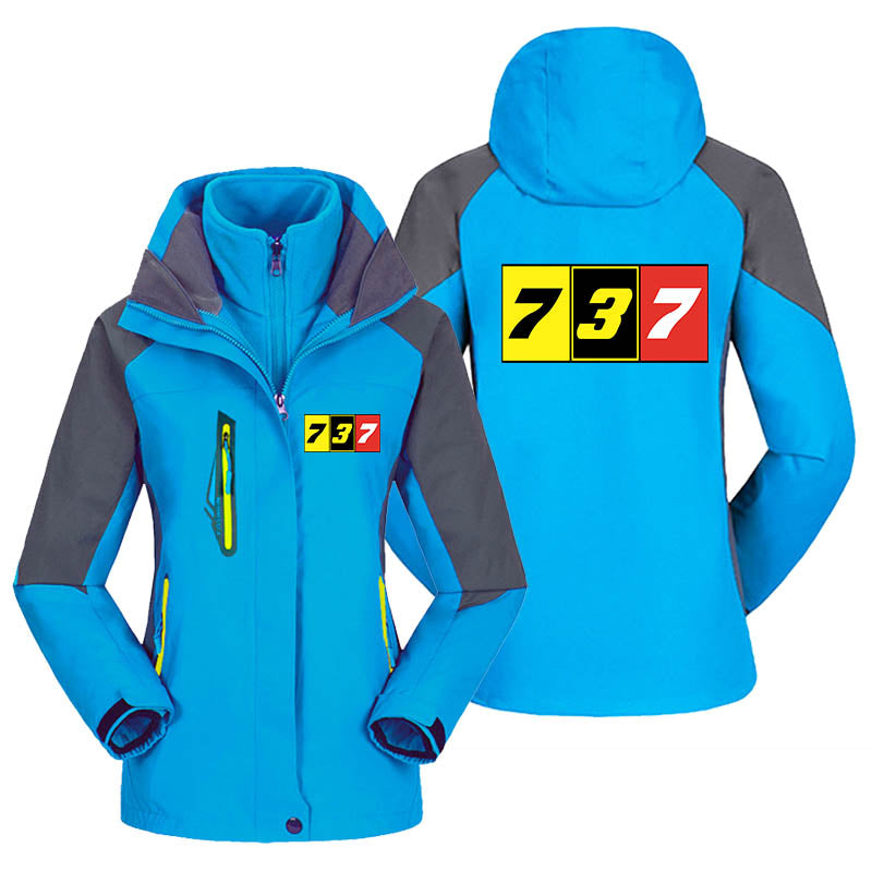Flat Colourful 737 Designed Thick "WOMEN" Skiing Jackets