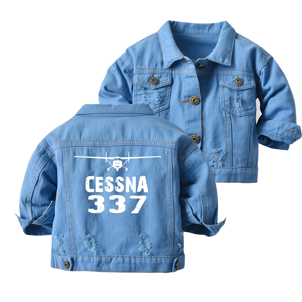 Cessna 337 & Plane Designed Children Denim Jackets