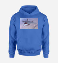 Thumbnail for Fighting Falcon F35 Captured in the Air Designed Hoodies