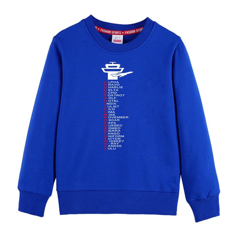 Aviation Alphabet Designed "CHILDREN" Sweatshirts