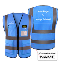 Thumbnail for Double Side Your Custom Logos & Name (Special Badge) Designed Reflective Vests