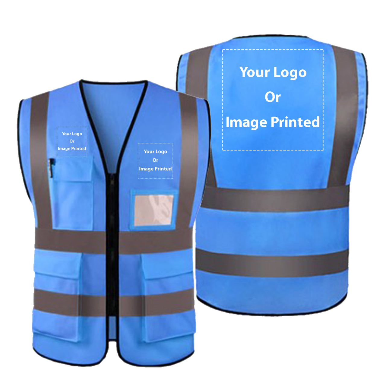 CUSTOM (THREE) Logos Designed Reflective Vests