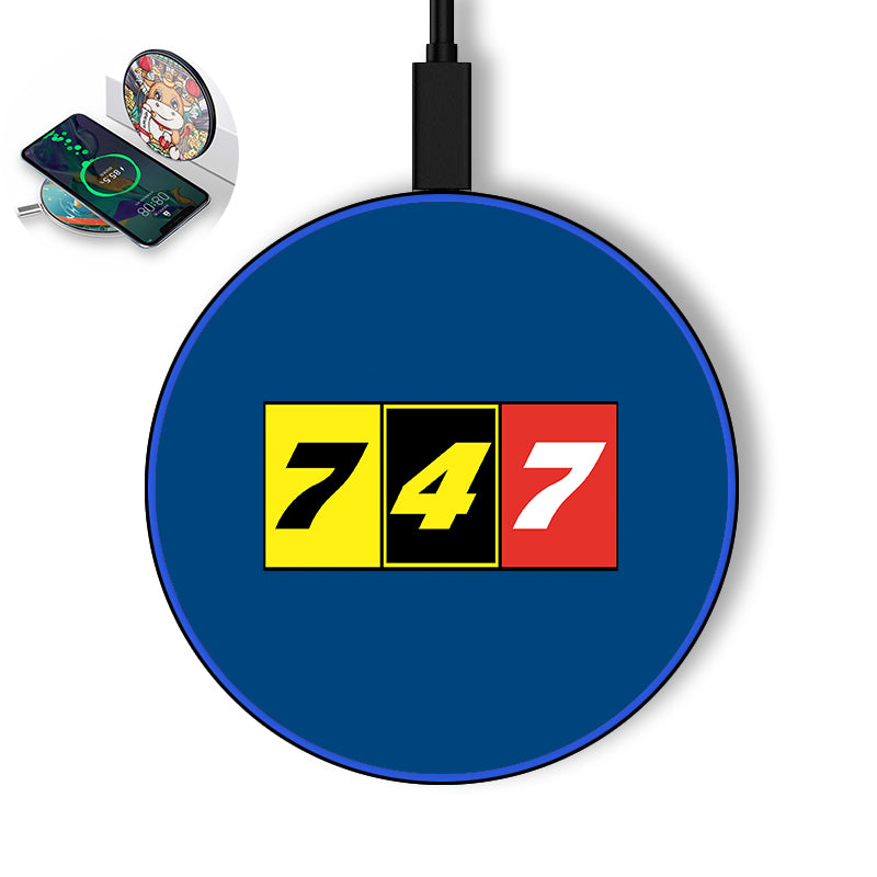 Flat Colourful 747 Designed Wireless Chargers