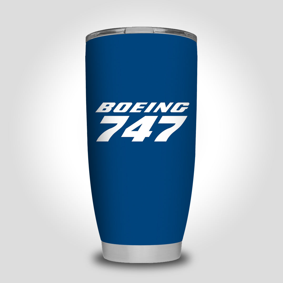 Boeing 747 & Text Designed Tumbler Travel Mugs