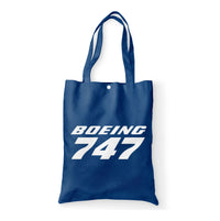 Thumbnail for Boeing 747 & Text Designed Tote Bags